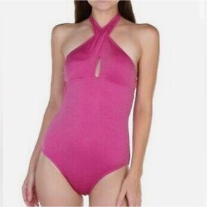 Jones New York | metallic Magenta shimmer Swim One Piece